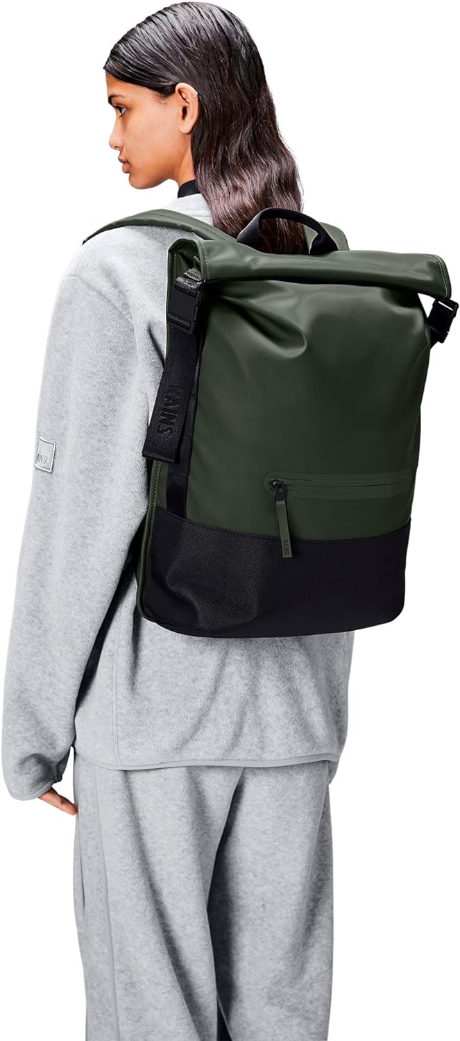 RAINS Trail Rolltop Backpack (Green)