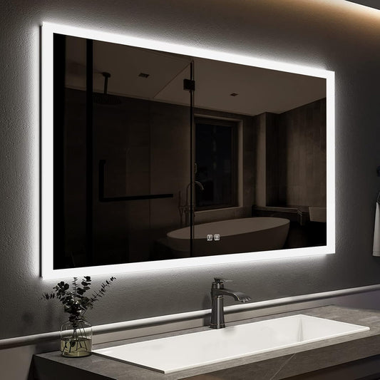 LED Bathroom Mirror with Adjustable 3-Color 40 X 24 inch Frontlit