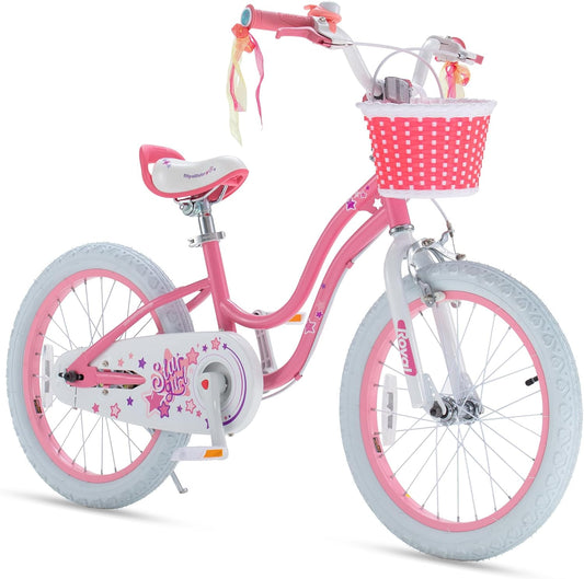 Royalbaby EZ Stargirl Kids Bike,Easy Learn Balancing to Biking,18 Inch Balance & Pedal Bicycle,Beginners Girls Bicycle for Children Ages 5-9 Years,