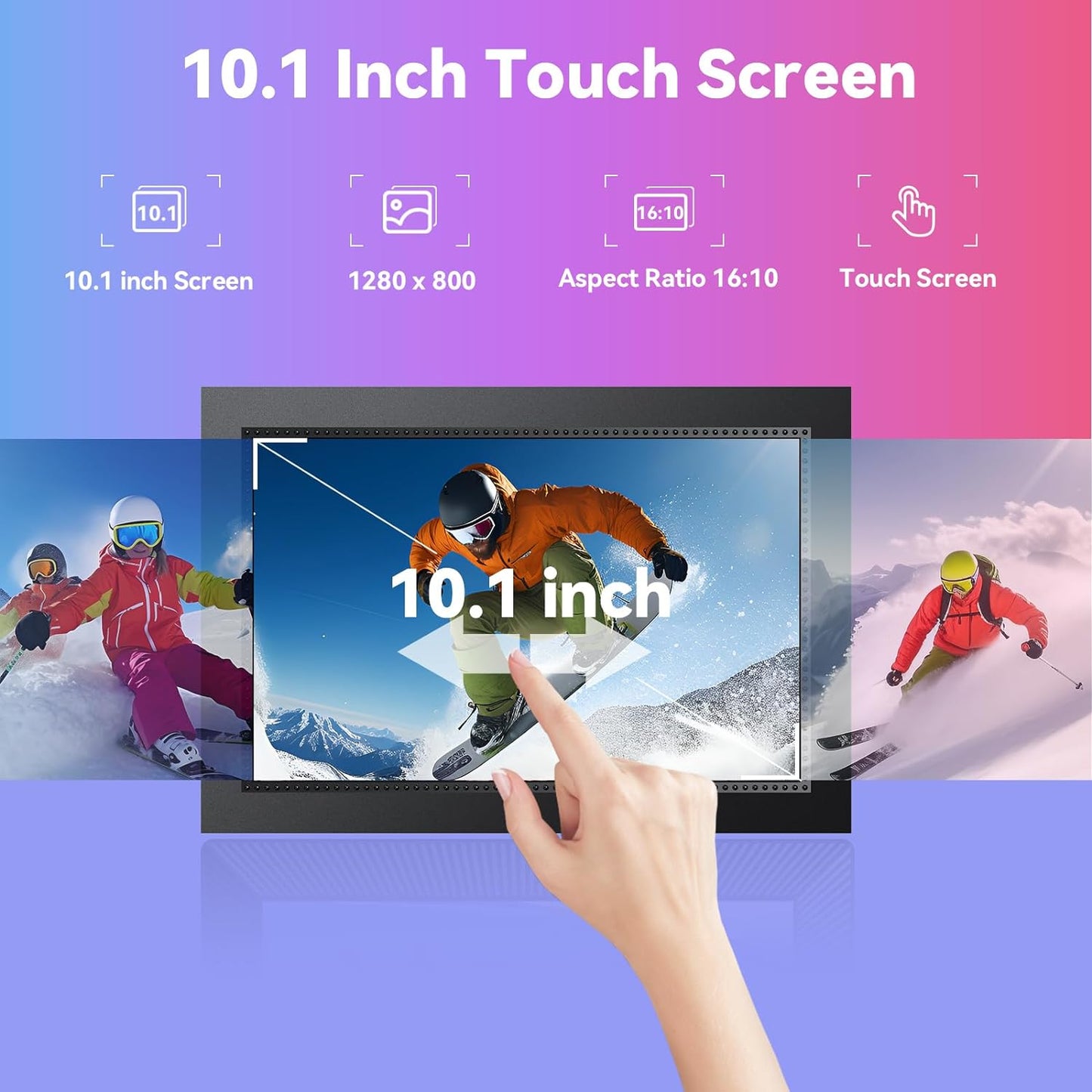 10.1 Inch Smart Digital HD Touch Screen Picture Frame WiFi, 16GB Storage 1280x800