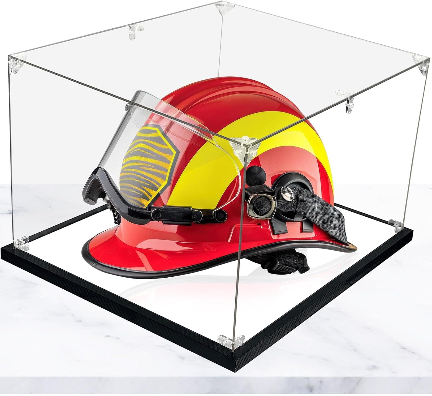 Acrylic Fireman's Helmet Display Case, Clear Cowboy Hat Display Case, Large Helmet Display Case, Large Rectangle Box, UV Protection Memorabilia