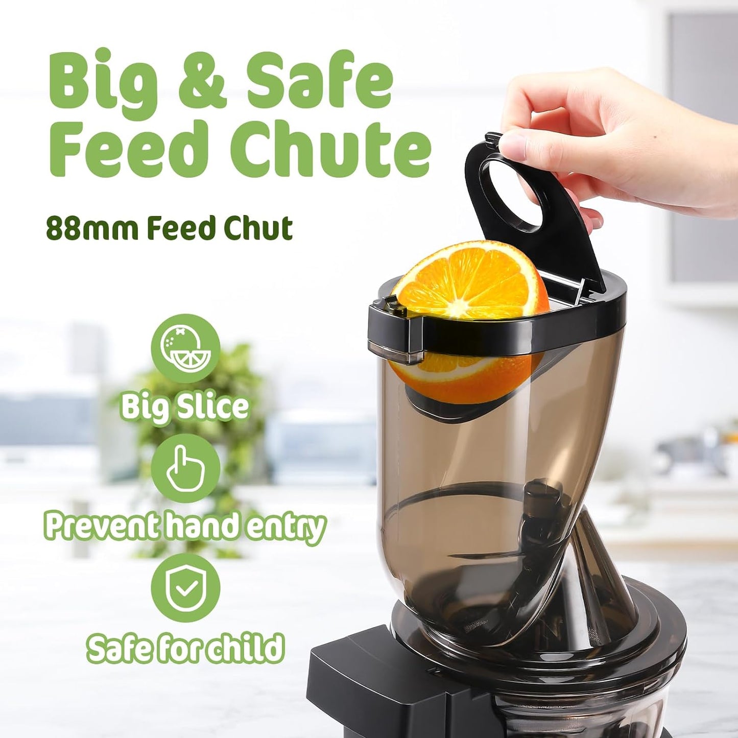 Chin-Best 250 Watt High Power Juicer - Cold Press Masticating Juicer- Slow Juicer Machines Extract More and Better Juice from a Lot of Fruits and