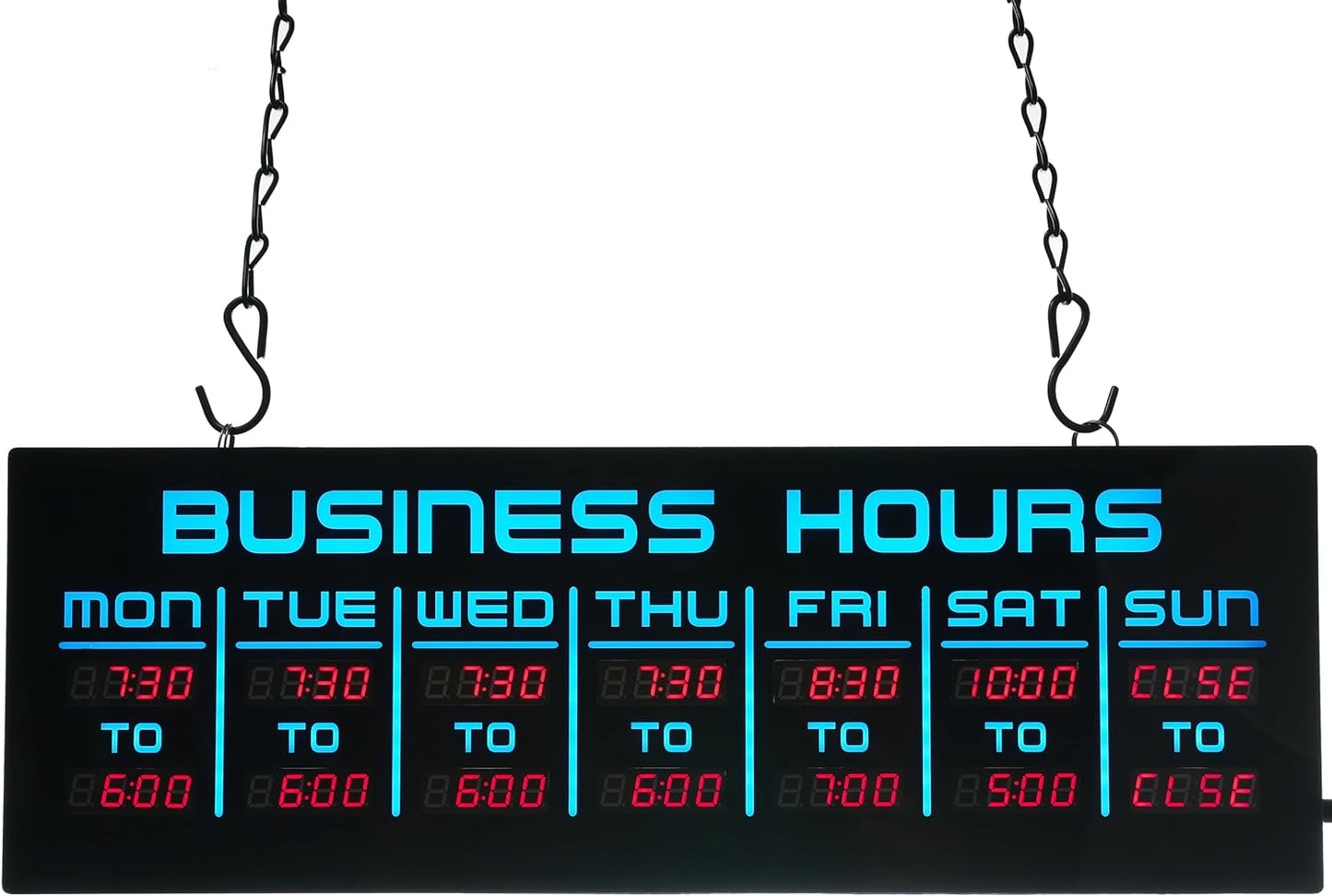 Digital Business Hours Sign by ELEMENT LUX - Electronic Programmable Business Hours of Operation Open Signs with Ultr