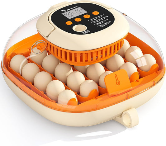 25 Egg Incubator for Hatching Chicks, Automatic Egg Turner with Thermometer Seat and Humidity Control, Egg Candler