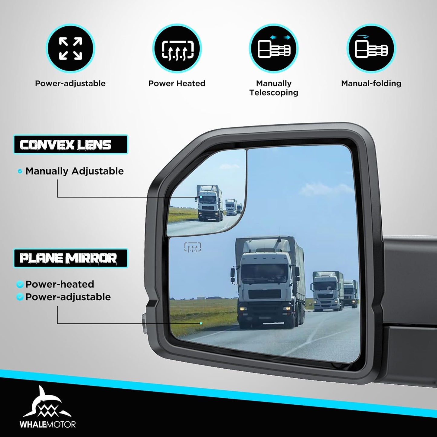 Trailer Tow Mirrors for 2015-2020 Ford F-150