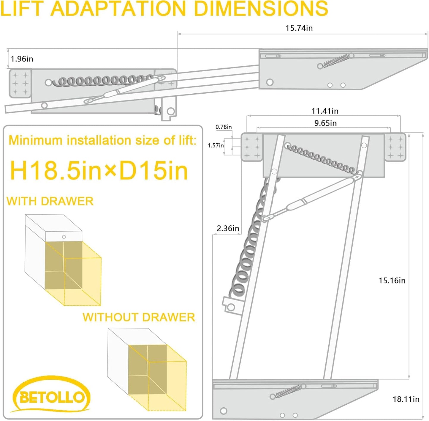 Kitchen Mixer Lift for Cabinet Appliance Lift with Soft-Close Heavy-Duty for Kitchen Cabinet with Locking Mechanism, Holds Up to 6