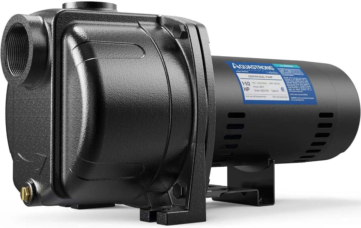 AQUASTRONG 1.5 HP Centrifugal/Jet Pump, 4250 GPH, 115/230V, Durable Cast Iron Pump for Lawn Sprinkler and Irrigation