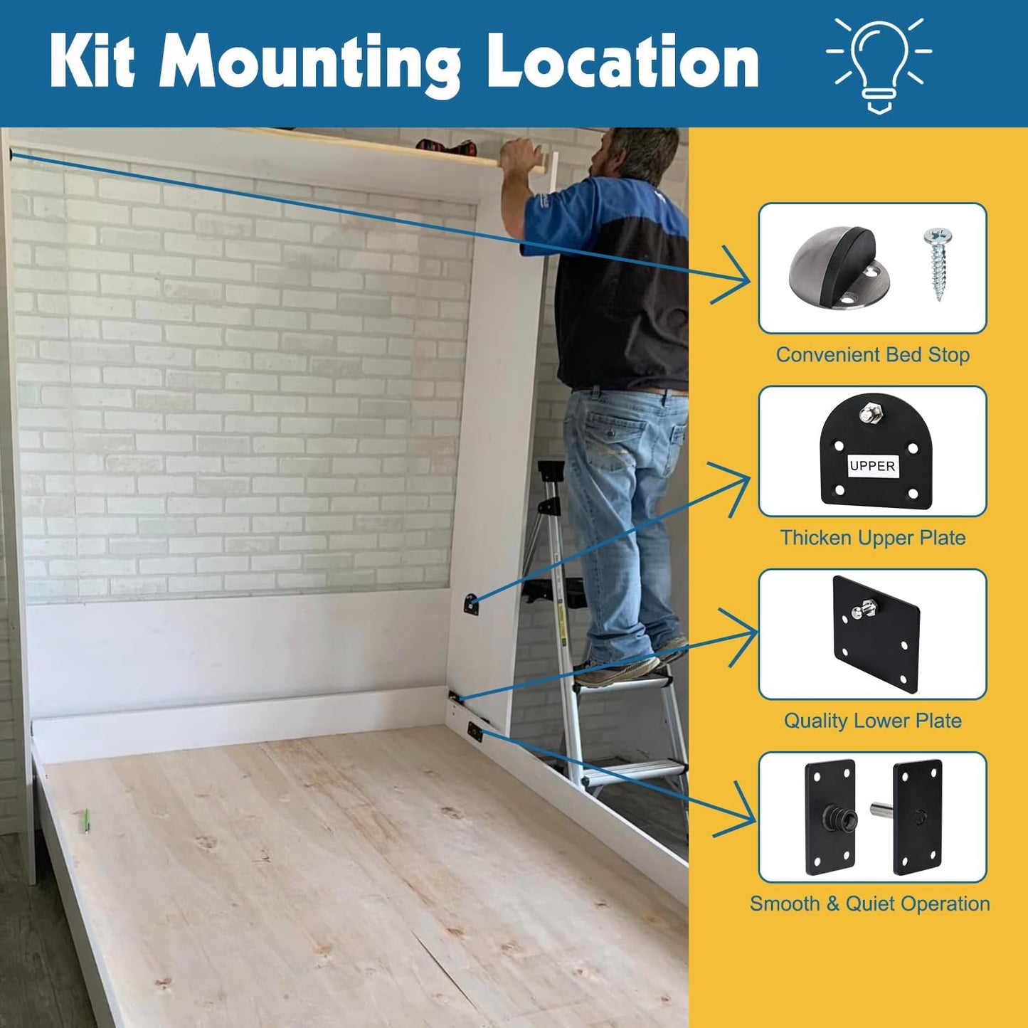 DIY Murphy Bed Kit Full (Vertical), Full Murphy Bed Hardware Murphy Bed Full Size Kit Murphy Bed Full Kit Full Size Murphy Bed Hardware Full Murphy