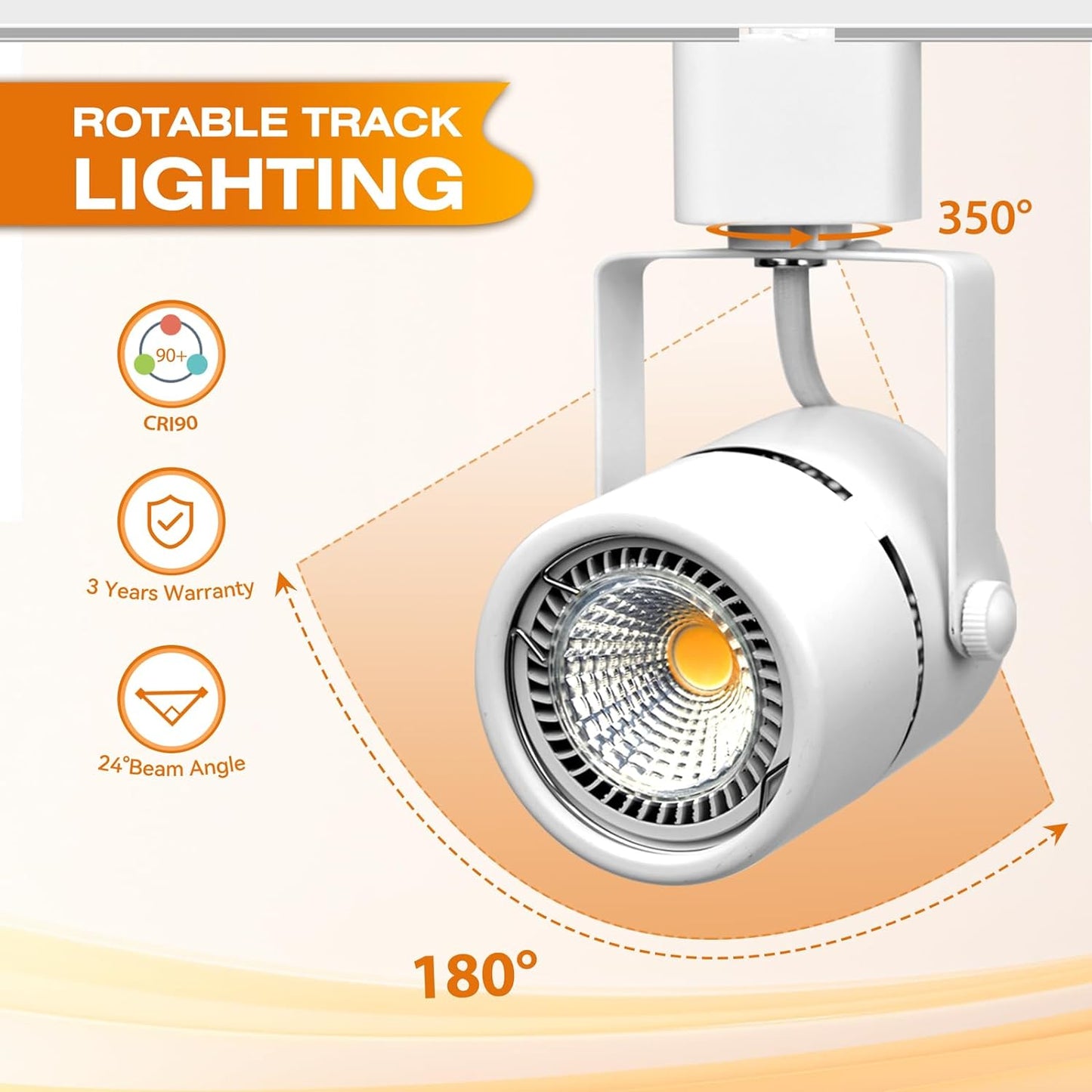 7.5W H Type Track Lighting Heads, Dimmable Bright 5500K Cool White, Flicker Free CRI90+ Track Lighting Fixtures
