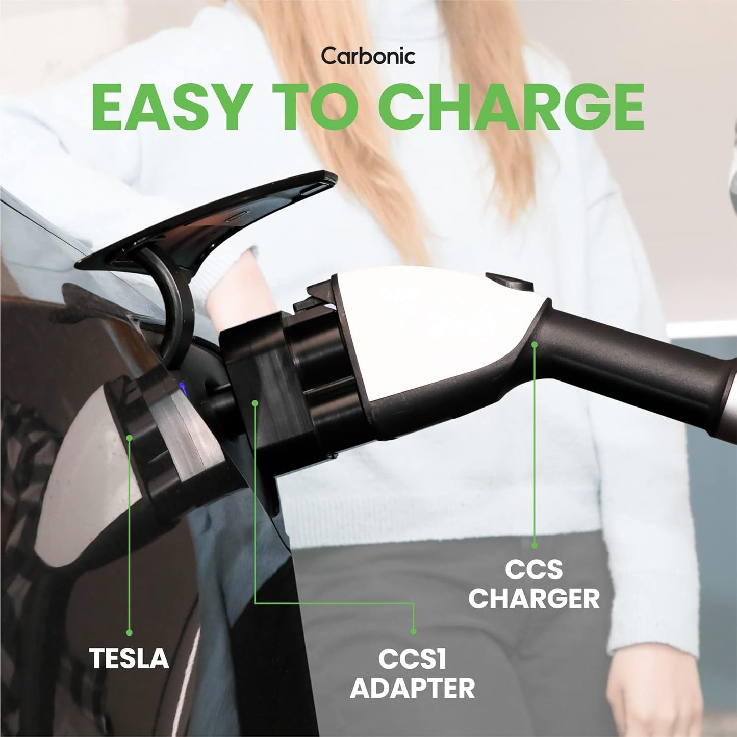 Carbonic CCS1 to Tesla Adapter and J1772 to Tesla Adapter Bundle | Up to 250KW DC Level 3 Fast Charging | for CCS 1 Enabled Tesla Model 3 S X Y