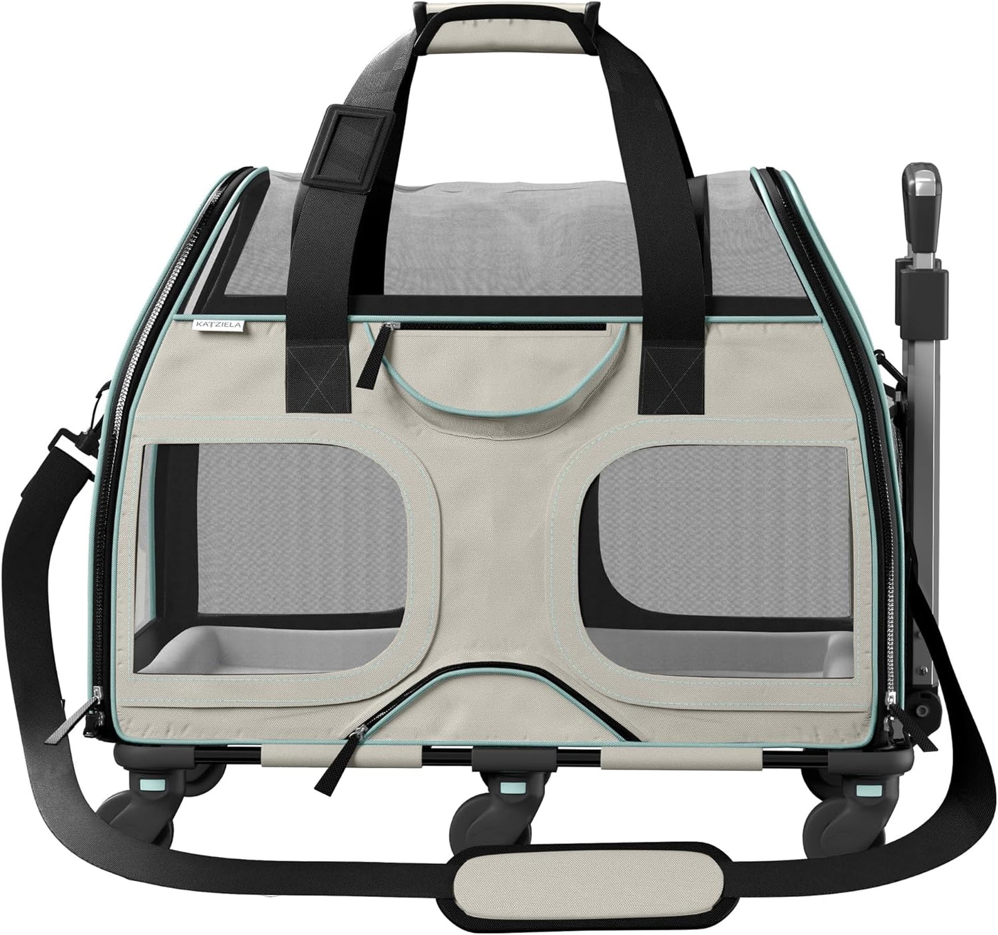 Rolling Pet Carrier for Small Dogs and Cats - Airline Compliant, TSA Approved