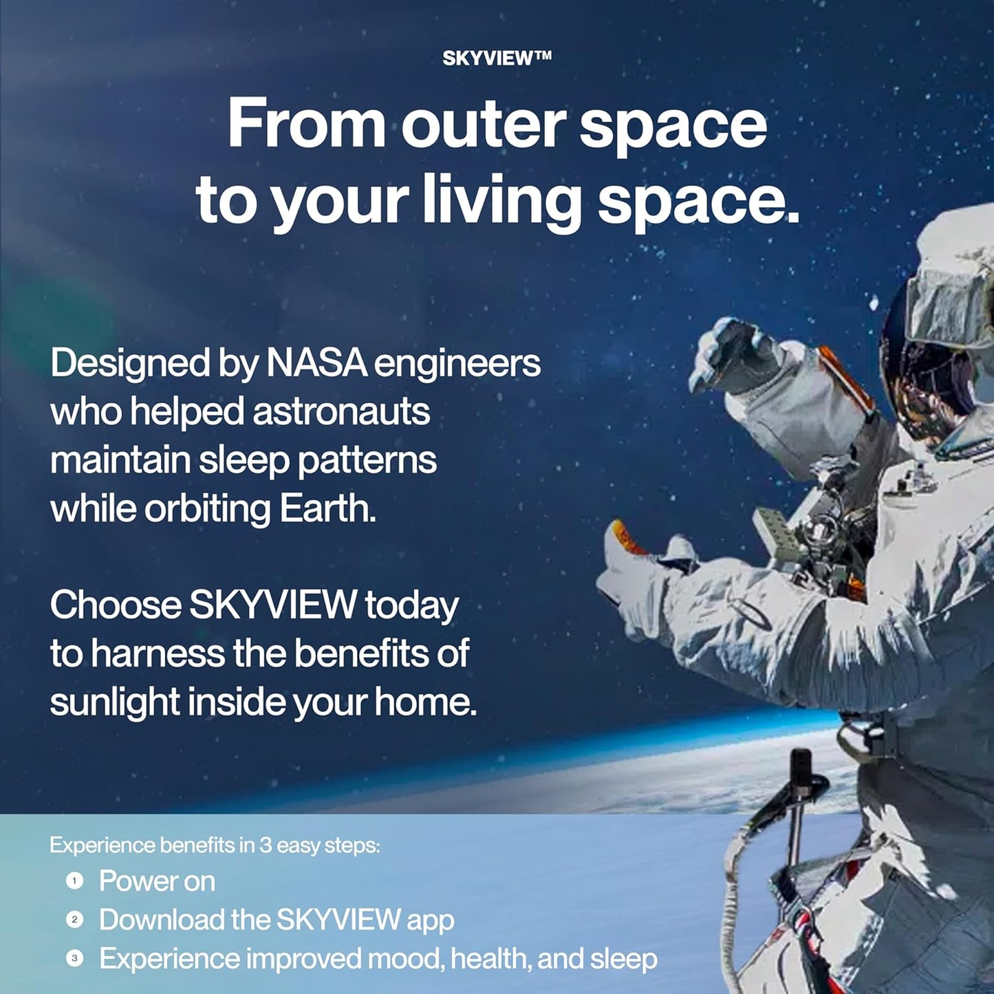 SKYVIEW 2 Wellness Table Lamp Designed by NASA Engineers  Improves Focus, Boosts Mood, and Helps You Sleep Better