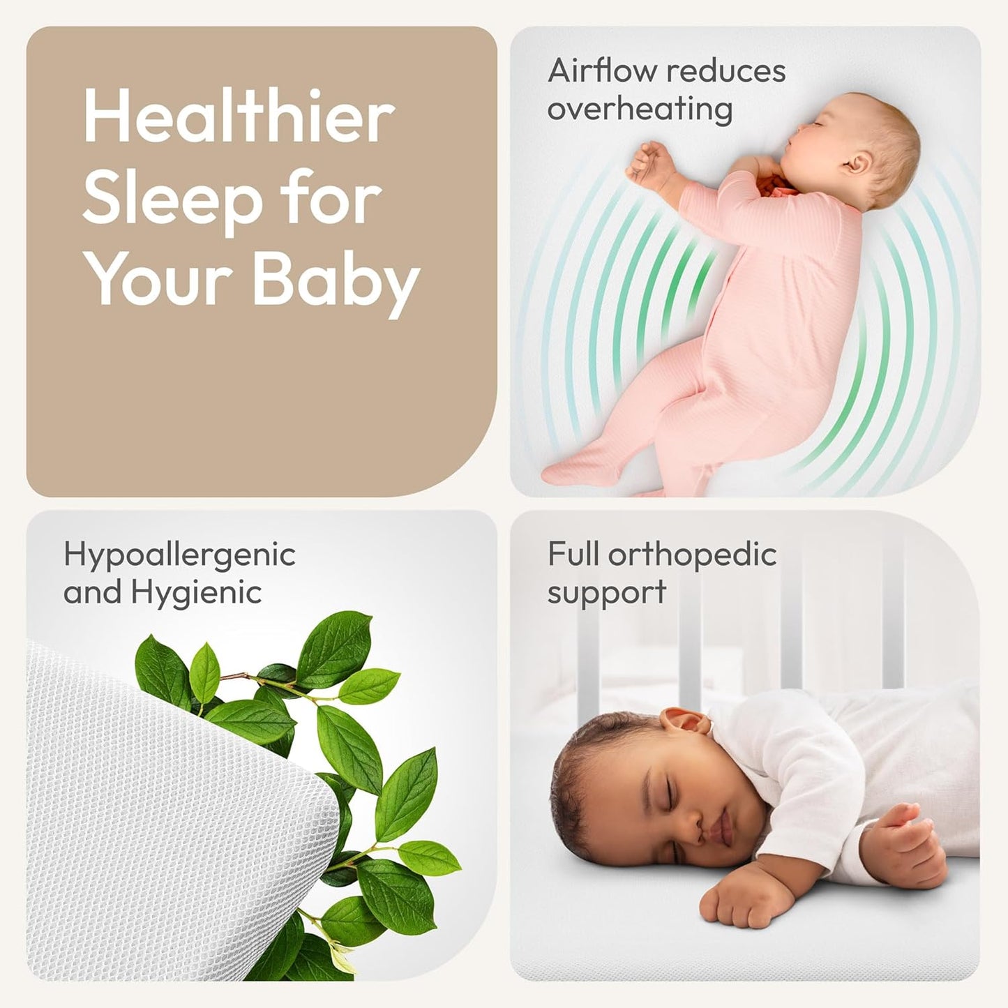 Air Baby Sleep Surface: Air Net Breathable Crib Mattress for Fast CO2 Dispersion; Permeable Baby Mattress to Prevent Fluid Pooling; Crib Mattress for