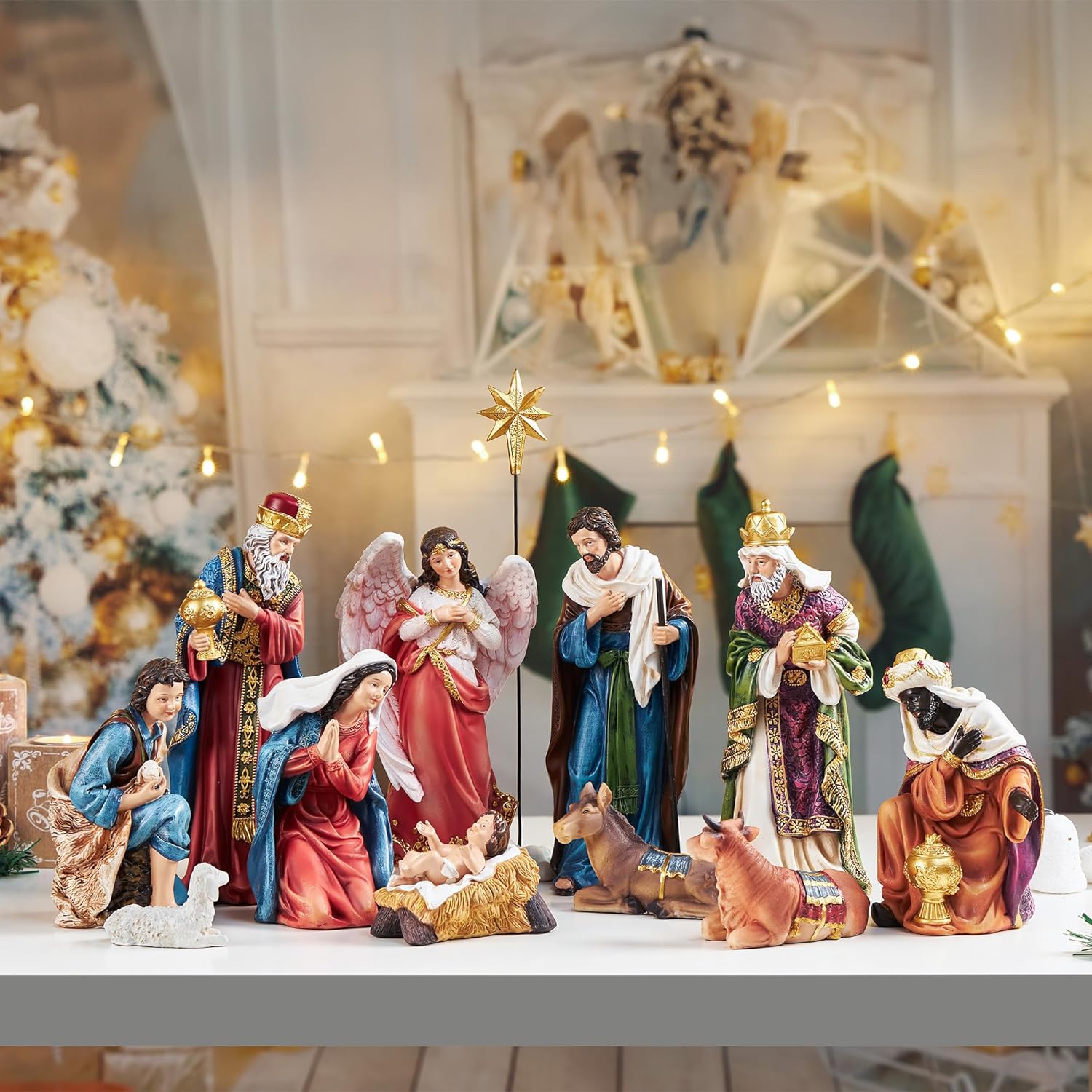 Nativity Sets for Christmas Indoor Set of 13 Pieces purchases 7.9 Inch Tall 563*