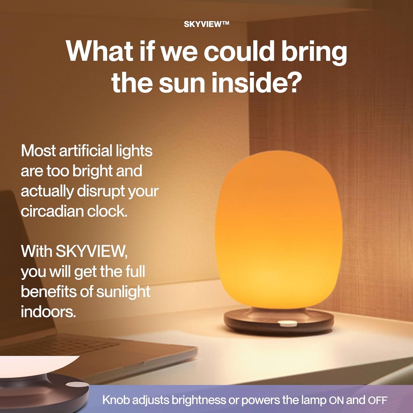 SKYVIEW 2 Wellness Table Lamp Designed by NASA Engineers  Improves Focus, Boosts Mood, and Helps You Sleep Better