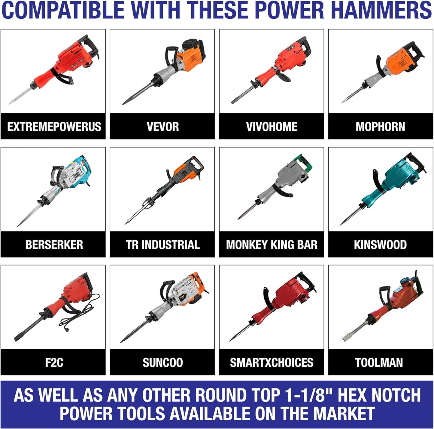 Heavy-Duty Floor Scraper System Chisel/Scraper, Demo Bit fits Demolition Hammer (Demolition Hammer NOT included)