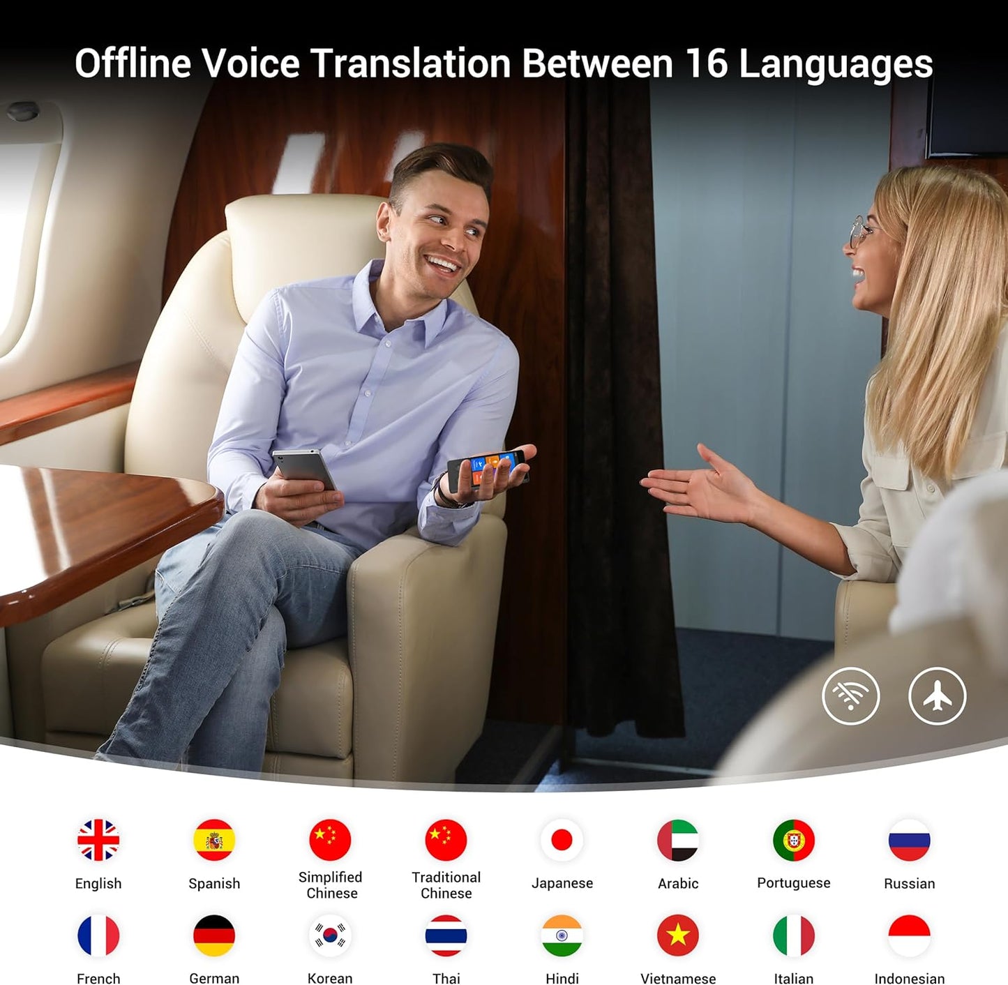 ANFIER Language Translator Device Updated Offline Translator in 16 Languages Online for 144 Languages 97% High Accuracy for Travel Business