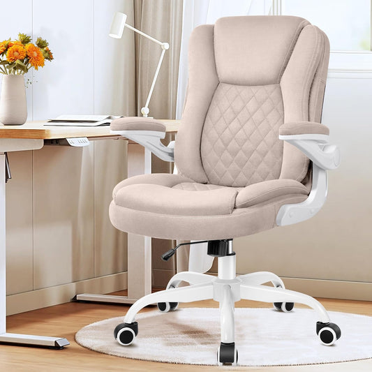 Brick Attic Office Chair - Executive Office Desk Chair with Wheels, Comfortable Leather Suede Office Chair, Ergonomic Computer Desk Chair with Flip