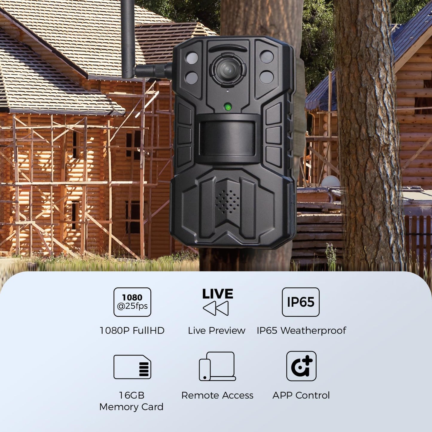 ATLI T330 Time Lapse Camera Outdoor HDR FHD1080P Wi-Fi APP Control Live Preview Flexible Schedule Remote Access for Jobsite