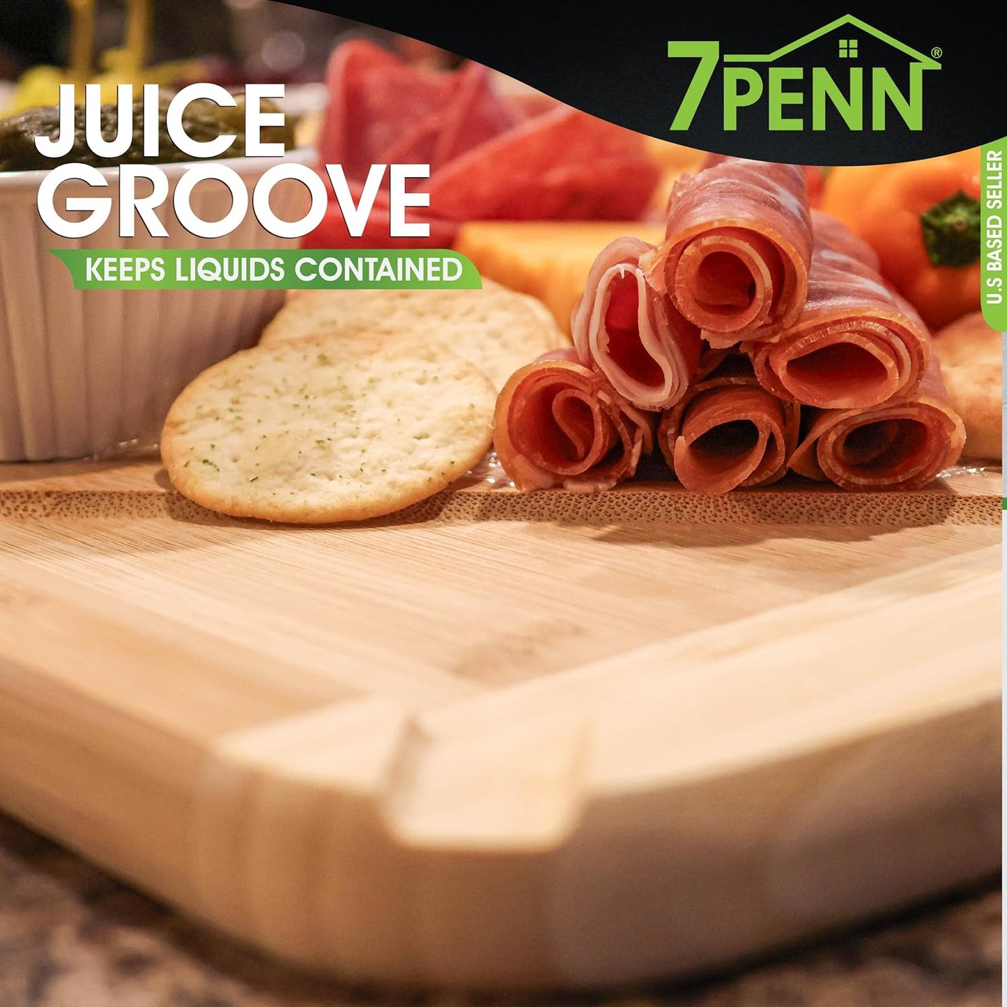 Cutting Boards for Kitchen 36x24 Inch - Extra Large Charcuterie Board Appetizer Serving Tray - Stovetop Bamboo Butchers Block Noodle Board with Juice Groove for Family Dinners and Entertaining
