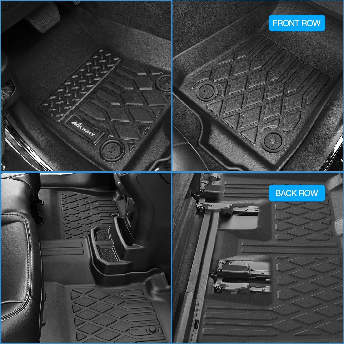 TPE Floor Mats for Chevy Equinox/GMC Terrain 2018 2019 2020 2021 2022 2023 2024,All Weather Custom Fit Heavy Duty Floor Liners