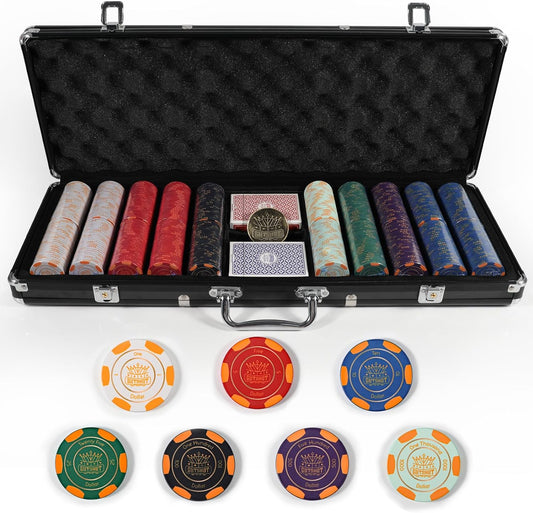 GUTSHOT Poker Chips Set - 10 Gram 500pcs Poker Chips with Premium Case