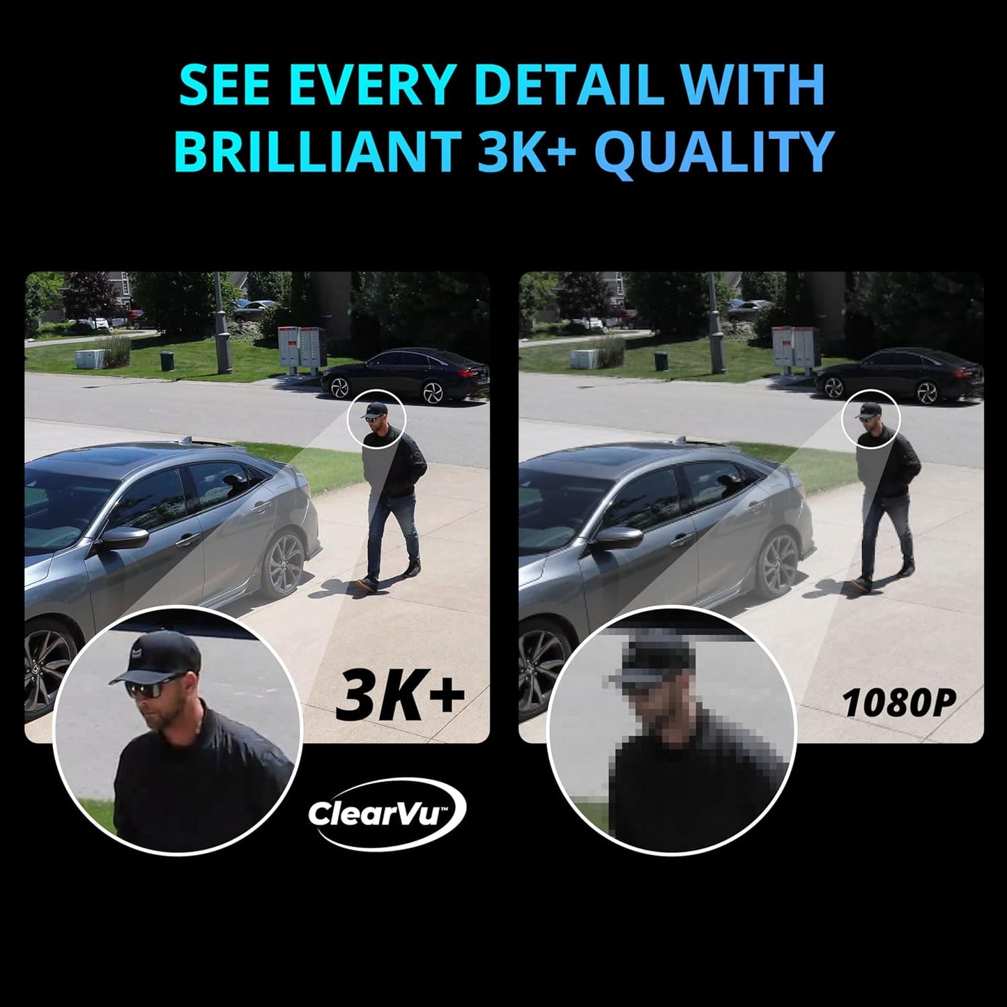 AI Powered Guard Pro 3K Plus Dual Lens PTZ WiFi 6, Plug & Play Security Camera, Human/Vehicle Detection, AI Auto-Trackin