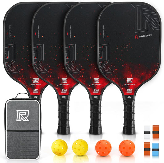 T-300 Carbon Fiber Pickleball Paddles Set of 4 USAPA Certified with Spin Texture, set of 4.