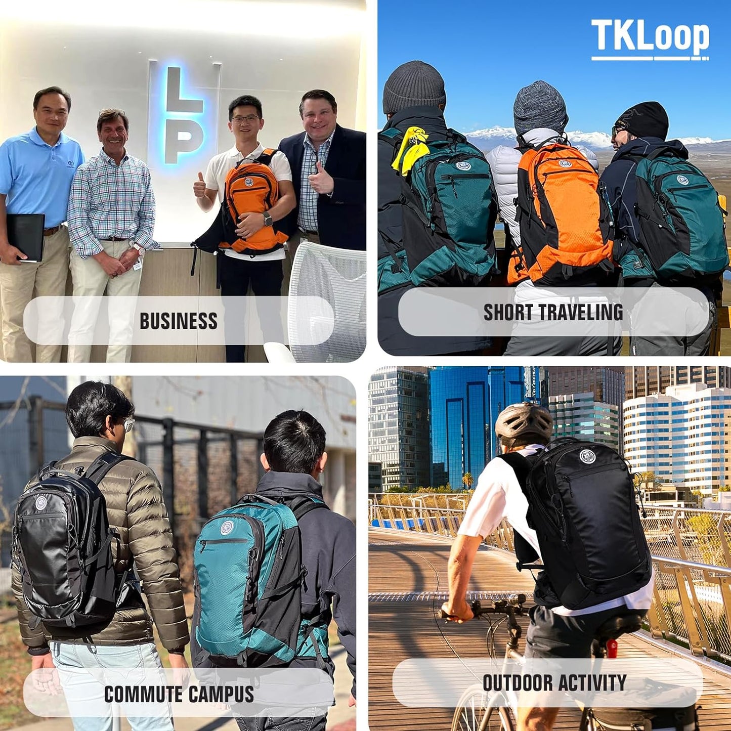 TKLoop Casual Laptop Backpack For for Men and Women 24L Backpack Daypack with Wash Bag and Rainproof Cover for Work,