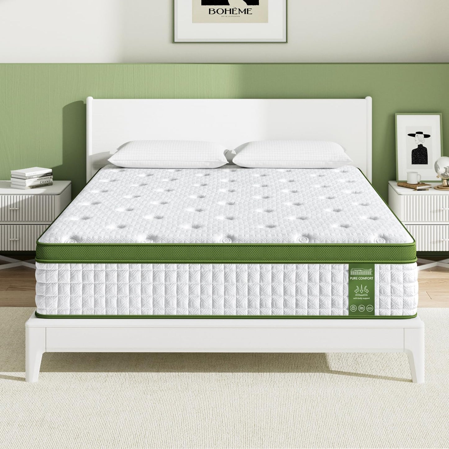 Twin-sized, Bamboo Charcoal Infused, Gel Memory Foam Mattress