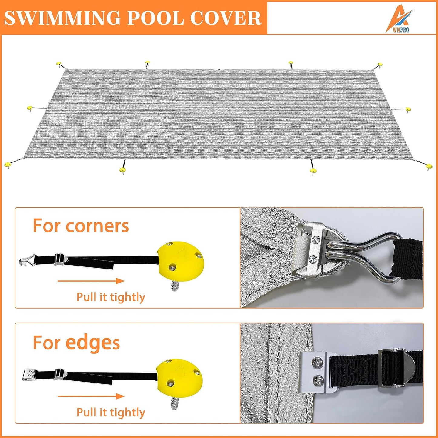 18' x 36' Extra Thick Durable Rectangular Inground Pool Covers Inground Safety Pool Covers for Swimming Pools (Light Gray)Pool Cover