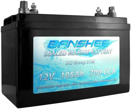 Banshee BCI Group 31M Dual Purpose Deep Cycle Sealed AGM Marine & RV Battery