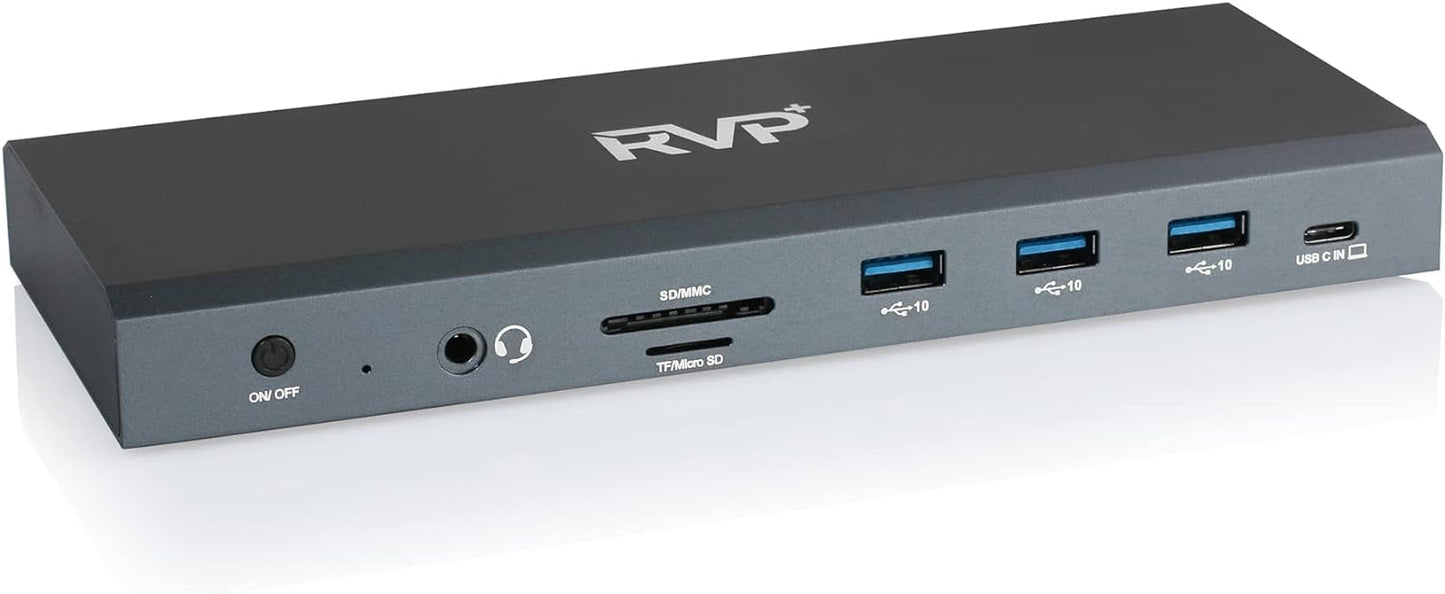 RVP+ Docking Station, 14-in-1, Dual-Display Monitors- 4K HDMI (2X) & DisplayPort (2X), 5Gbps USB-C-A Data Transfer(3X), 100W Laptop-Charging, Gigabit Ethernet, Audio with Power Supply - (RVP-6908X4)