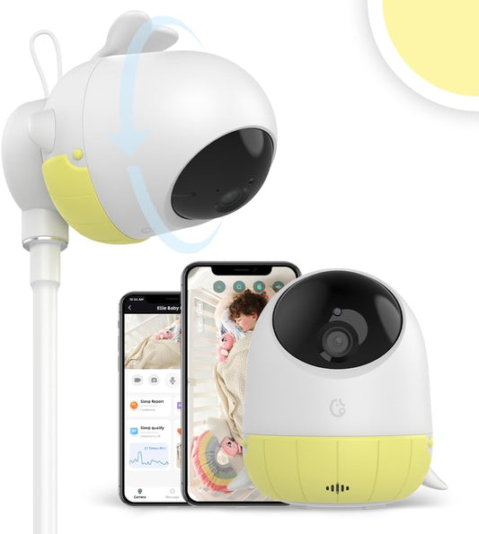 Baby Pro Monitor, Covered Face Alert, Auto Photo Capture, Cry Soothing, 2-Way Talk, Virtual Fence, 2K HD, Night Vision, Temp & Humidity, Breathing Detection