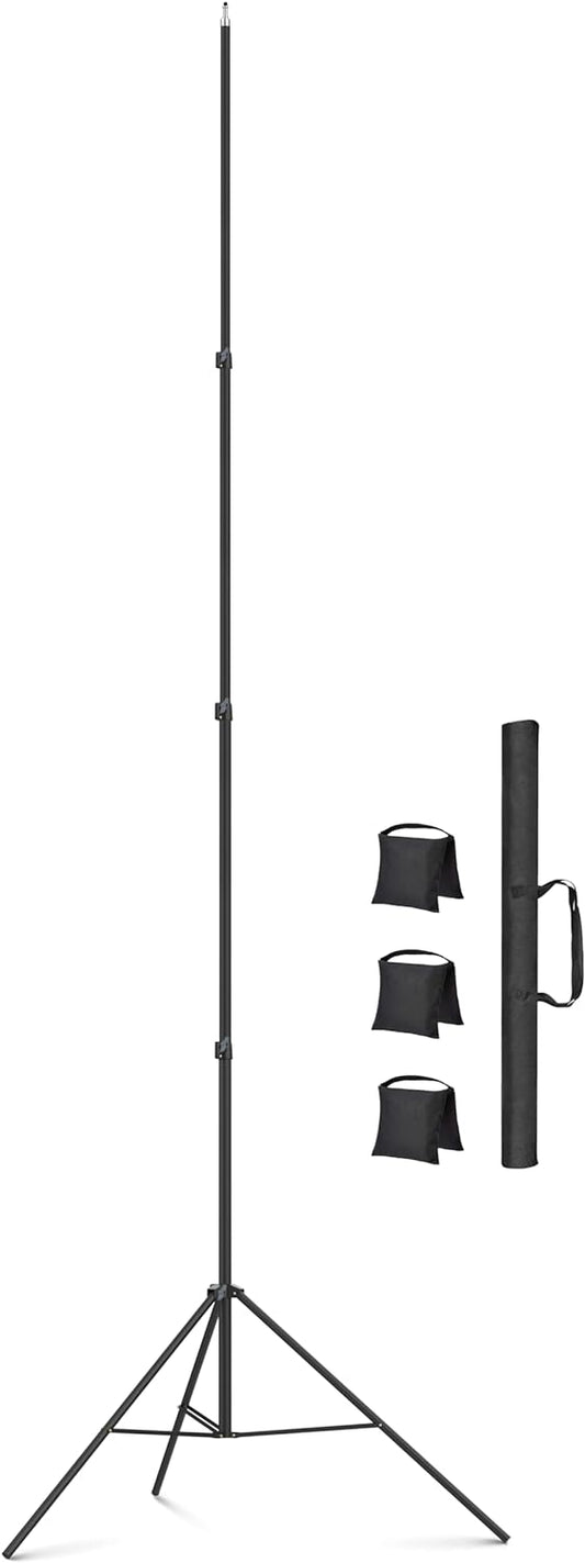 16.4' Heavy Duty Light Stand Photography, Sdfghj 16.4ft/197inch Spring Cushioned Tall Sky High Tripod for Video Camera Filming Sports Games Photography, Soft Boxes, Speed Light, Strobe, Umbrellas