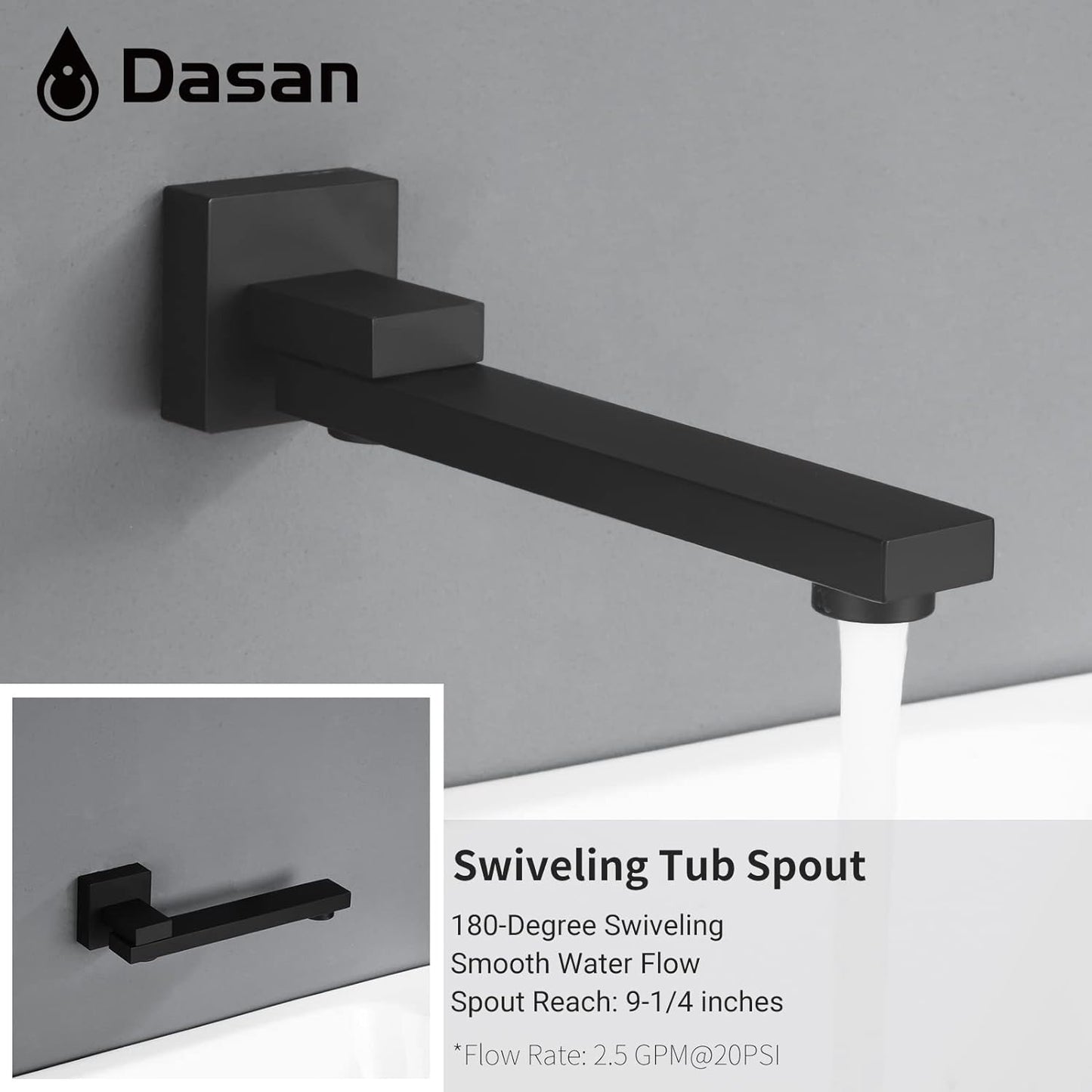 DASAN Tub Shower Faucets Sets Complete Polished Chrome Bathtub Shower System with Tub Spout, Bathtub Faucet Set Tub and Shower Faucet Combo Trim Kit