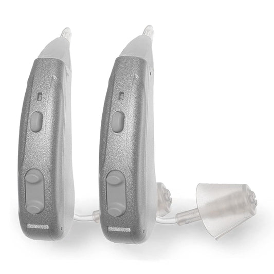 Lexie Lumen Self-Fitting OTC Hearing Aids | Mild to Moderate Hearing Loss | Bluetooth Hearing Aid with Invisible Fit | Directional Hearing, Advanced Battery Power & Smartphone Control (Silver) (Silver)