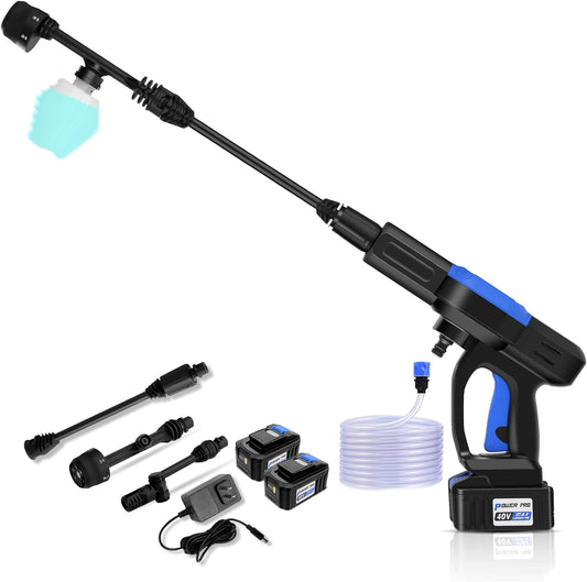 Homdox Cordless Pressure Washer Power Washer Cleaner, 2x40V Batteries Portable Pressure Washer with Accessories 6-in-1 & 360Adjustable Nozzle and Charger Included