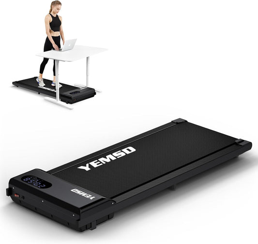 Yemsd Under Desk Treadmill, 2.25HP Walking Pad Treadmill for Home Office Walking Treadmill