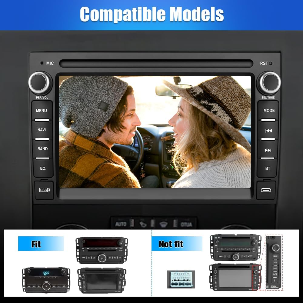 2G+32G Car Radio Stereo Android 12 for Chevrolet Chevy Silverado Tahoe GMC Sierra Yukon 8 inch Touch Screen Head Unit with Car