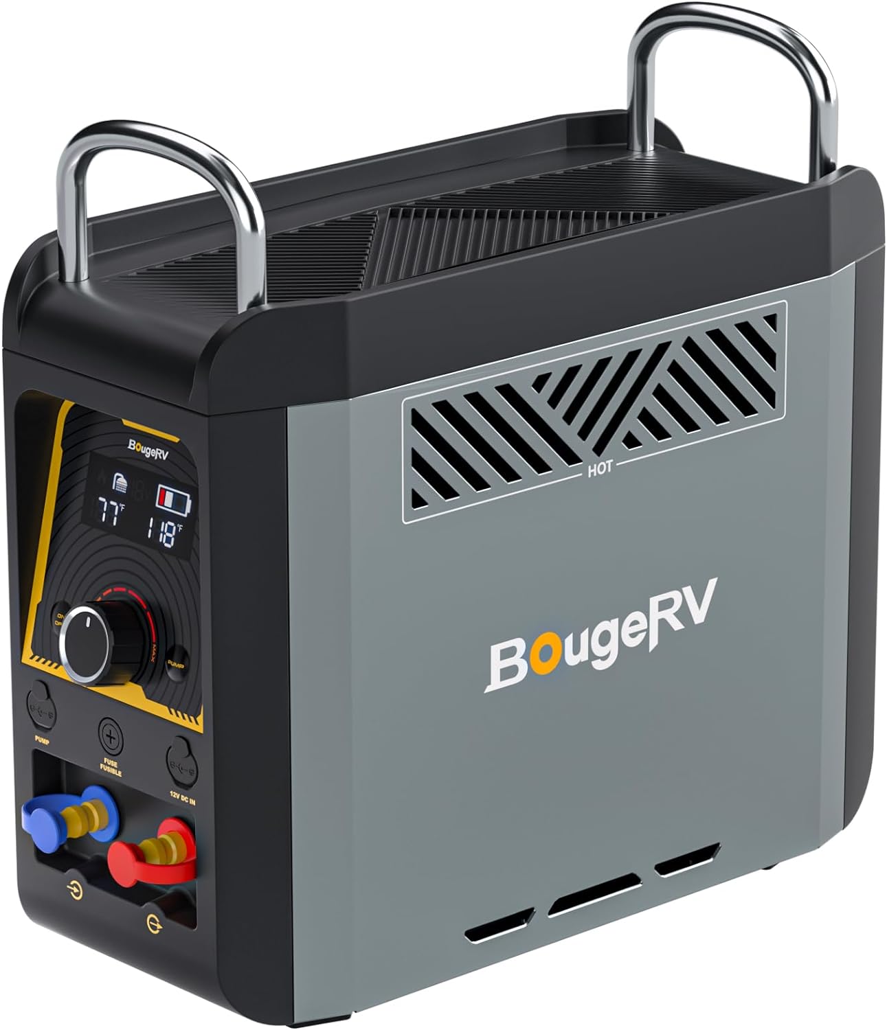 BougeRV Portable Propane Water Heater w/Water Pump & Showerhead, Instant Hot Water Heater w/Built-in battery for Showering &Cleaning, Outdoor Use Only, Camping Water Heater w/Overhe