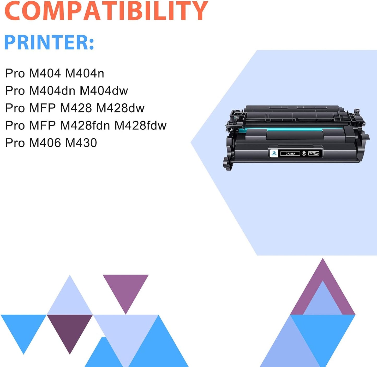 inkalfa 58A CF258A Toner Cartridge Black: 4 Pack (with Chip, High Yield) Replacement for HP CF258A 58A 58X CF258X MFP M428fdw M428fdn M428dw M404 M428 Pro M404n M404dn M404dw Printer