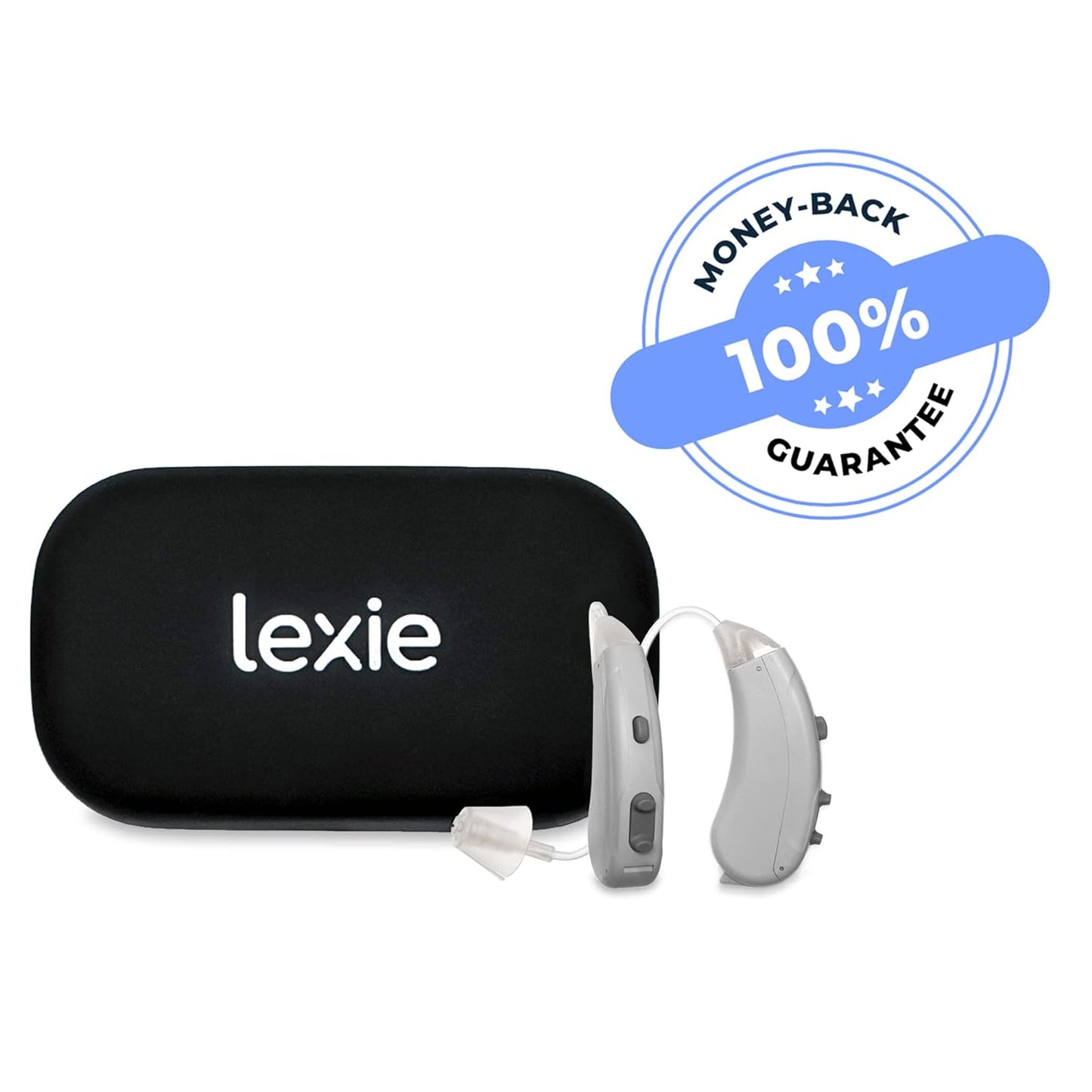 Lexie Lumen Self-Fitting OTC Hearing Aids | Mild to Moderate Hearing Loss | Bluetooth Hearing Aid with Invisible Fit | Directional Hearing, Advanced Battery Power & Smartphone Control (Gray) (Gray)