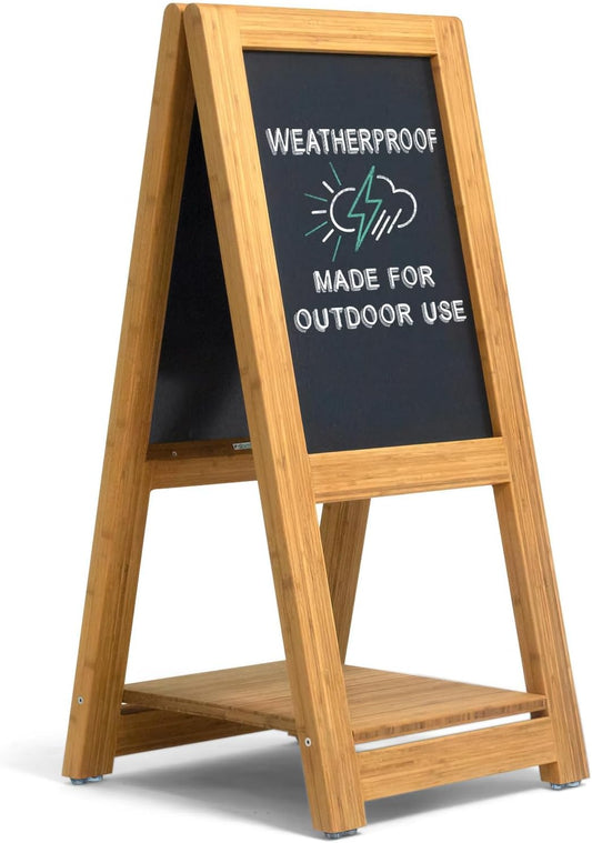 Weatherproof Outdoor Use A-Frame Chalkboard, Large Magnetic Sandwich Board Sign for Business, Sidewalk Blackboard for Rest