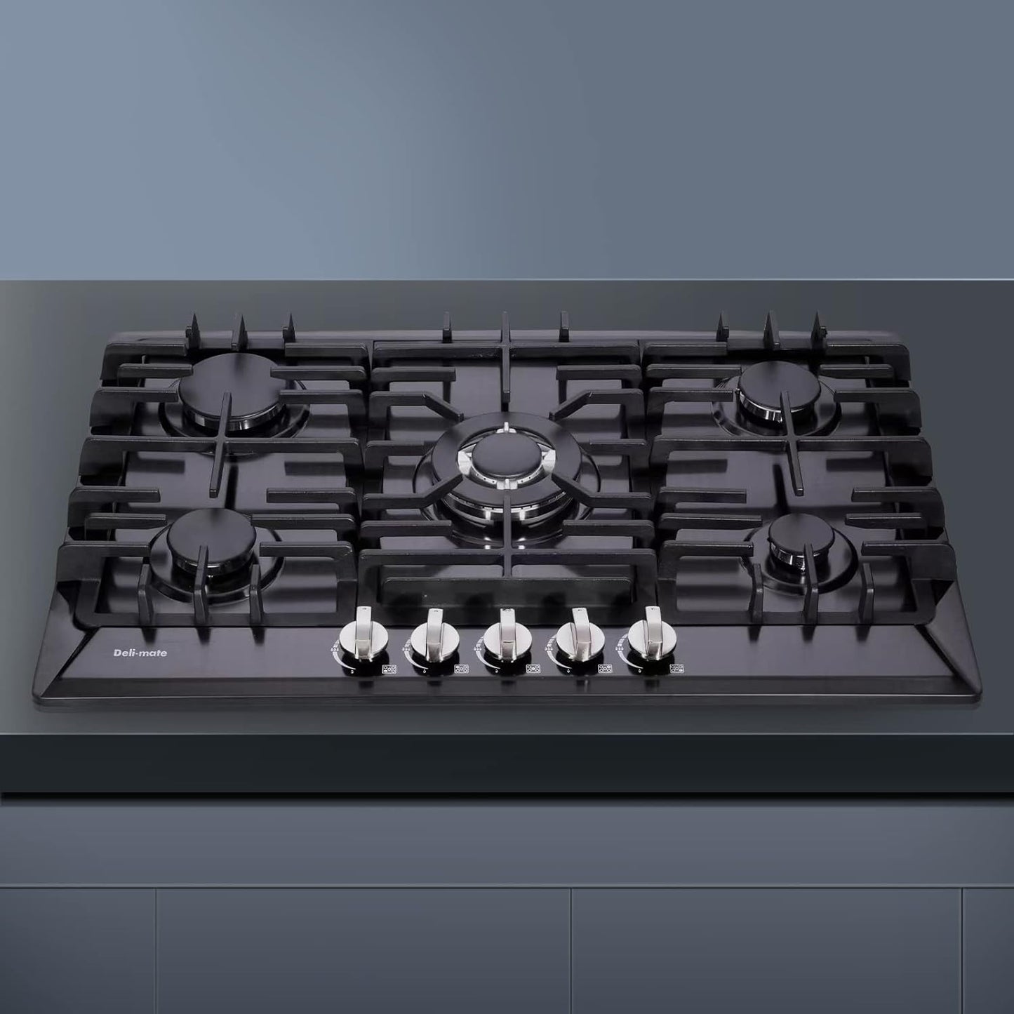 30 Inch Gas Cooktop, Built-in 5 Burners Stainless Steel Gas Stovetop LPG/NG Convertible Gas Stove Dual Fuel Gas Hob with Thermocouple Protection DM527-SA02B