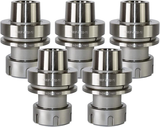 5PCS/Lot HSK63F ER32-70L CNC Tool Holder G2.5 24000RPM Balance Collet Chuck Stainless Steel Suitable for processing mac