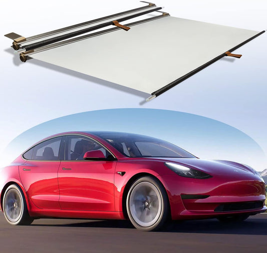 OVERCHEUK Tesla Model 3 Sunroof Retractable Sunshades-Model 3 Sunshade-Shading and Heat Insulation, Rolling Storage, All-in-one Shade Easy to Store (X-Small)