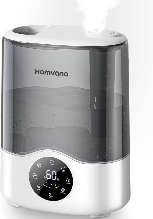 Homvana Smart Humidifier Warm & Cool Mist 7L (807ft), Top-Fill Humidifiers for Bedroom Baby Plants Home Nursery, Auto Adapt Mist Quick Air Humidity in Large Roo