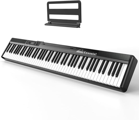 Cossain Full Size Digital Piano Keyboard with 88 Semi-Weighted Key, Portable Electric Piano Keyboard with MIDI Bluetooth, Carrying Bag,Pedal for Beginners, Adults