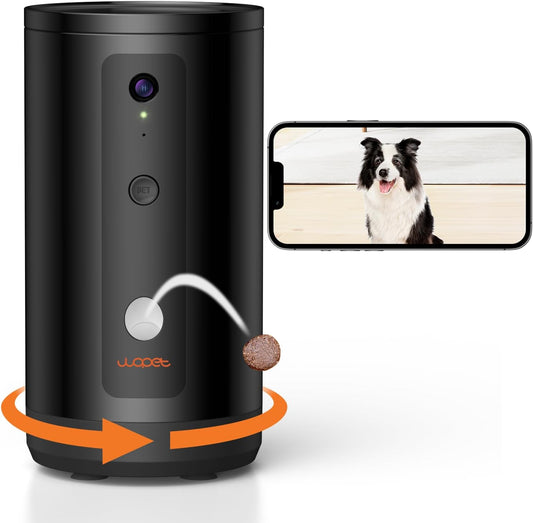 WOPET D100 5G WiFi Dog Camera, 300 Rotating Pet Camera Treat Dispenser with 165 Wide Angle View for Phone App Monitor Pets, 1080P HD, 2-Way Audio, Night Vision, No Monthly Fee